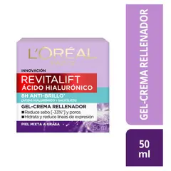 LOREAL PARIS - Gel Crema Rellenador Loreal Revitalift Ácido Hialurónico Envase 50 mL