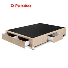 PARAISO - Box Tarima Con Cajones 2 Plazas Champagne