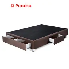 PARAISO - Box Tarima Con Cajones 2 Plazas Chocolate