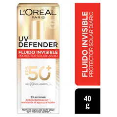 LOREAL PARIS - Crema Loreal UV Defender Fluido Invisible Envase 40 g