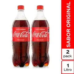 COCA COLA - Gaseosa Pack 2 Botellas 1 L
