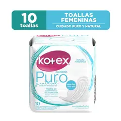 KOTEX - Toalla Higiénica Ultrafina Pure And Natural Care Empaque 10 Und