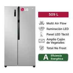 LG - Refrigeradora LS51BPP 509L Multi Air Flow Side by Side Plateada