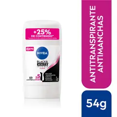 NIVEA - Desodorante en Barra Invisible Black & White Clear Femenino Envase 54 g