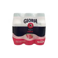 GLORIA - Yogurt Fresa Sixpack Botella 180 g