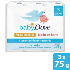 DOVE - Jabón de Tocador en Barra Baby Humectación Enriquecida Empaque 3 Und