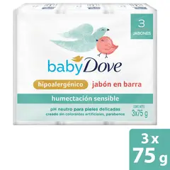 DOVE - Jabón de Tocador en Barra Baby Humectación Sensible Empaque 3 Und
