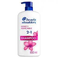 HEAD AND SHOULDERS - Shampoo Head Shoulders 2 En 1 Suave Y Manejable Botella 850 mL