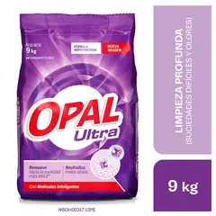 OPAL - Detergente en Polvo Ultra Antimanchas Floral Bolsa 9 Kg