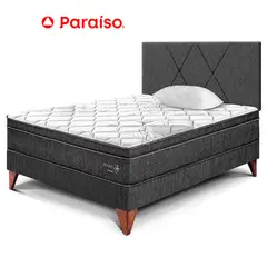 PARAISO - Dormitorio Europeo Pocket Star 1.5 Plazas + Cabecera Loft Charcoal