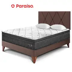 PARAISO - Dormitorio Europeo Pocket Star 2 Plazas + Cabecera Loft Chocolate
