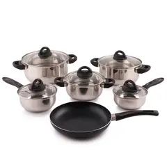 CASA JOVEN - Juego de Ollas 10 Piezas + Sartén 24 cm Antiadherente