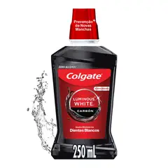 COLGATE - Enjuague Bucal Luminous White Carbón Botella 250 mL