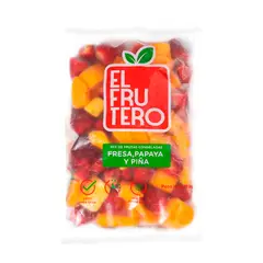 AFRIKA&CO - Mix Fresa Papaya y Piña Congeladas El Frutero Bolsa 1 Kg