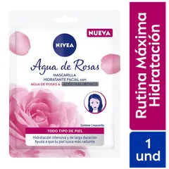 NIVEA - Mascarilla Facial Rose Care Ácido Hialurónico Empaque 1 Und