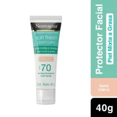 NEUTROGENA - Protector Solar Sun Fresh Derm Care Tono Claro SPF70 Envase 40 g
