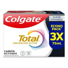 COLGATE - Crema Dental Total Carbón Prevencion Activa Caja 3 Und