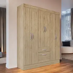CASA JOVEN - Ropero 6 Puertas 1 Cajon 1 Zapatera Malbec