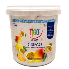 TIGO - Yogurt Griego Mango Maracuyá Pote 1 Kg