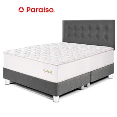 PARAISO - Dormitorio Royal Elizabeth Queen Gris + 2 Almohadas Viscoelásticas