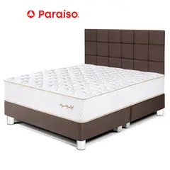 PARAISO - Dormitorio Royal Elizabeth Blocks King Chocolate + 2 Almohadas Viscoelásticas