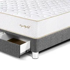 PARAISO - Dormitorio con Cajones Royal Elizabeth Blocks Queen Gris + 2 Almohadas Viscoelásticas