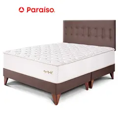 PARAISO - Dormitorio Europeo Royal Elizabeth King Chocolate + 2 Almohadas Viscoelásticas