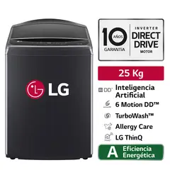 LG - Lavadora WT25PBVS6 25 Kg AI DD Carga Superior Negro