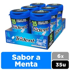 TRIDENT - Chicle Sin Azúcar Sabor Menta Display 6 Und