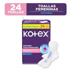 KOTEX - Toalla Higiénica Nocturna Con Alas Extra Suave Empaque 24 und