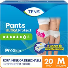TENA - Pañal para Adulto Pants Ultra Talla M Empaque 20 Und