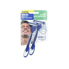 GILLETTE - Máquina De Afeitar Derma Protección Pack 2 Und
