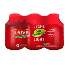 LAIVE - Leche Light Sin Lactosa Sixpack Botella 390 g