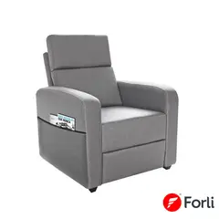 FORLI - Sillón Reclinable Fe Con Bolsillo (F/Tela) Plata