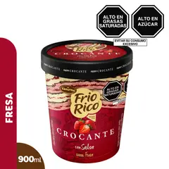 D'ONOFRIO - Helado Frio Rico Crocante con Salsa Fresa Pote 900 mL