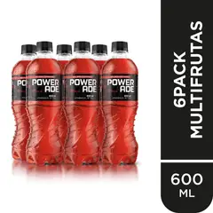 POWERADE - Bebida Rehidratante Multifrutas Sixpack Botella 600 mL
