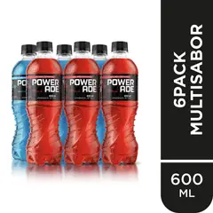 POWERADE - Bebida Rehidratante Multisabor Sixpack Botella 600 mL