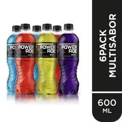 POWERADE - Bebida Rehidratante Surtido Sixpack Botella 600 mL