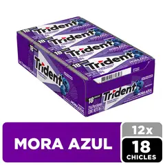 TRIDENT - Chicle Mora Azul Display 18 Und