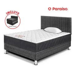 PARAISO - Dormitorio Majestic Gris 1.5 Plz + Sofá Cama
