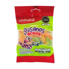 AMBROSOLI - Goma Gelatina Gusanos Ácidos Surtido Bolsa 90 g