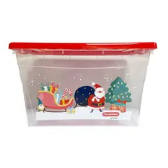 DURAPLAST - Caja Con Tapa Roja Preferida Navidad 28 L