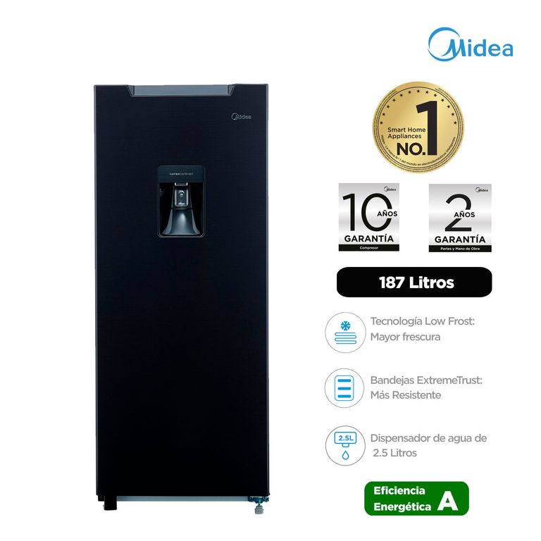REFRIGERADORA 190L NEGRA MONOPUERTA