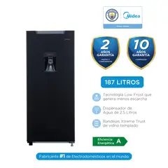 MIDEA - REFRIGERADORA 190L NEGRA MONOPUERTA