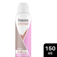 REXONA - Antitranspirante en Spray Clinical Classic Envase 150 mL