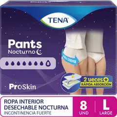 TENA - Ropa Interior Nocturno Talla L Empaque 8 Und
