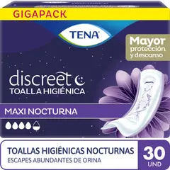 TENA - Toalla Higiénica Discreet Maxi Night Empaque 30 und