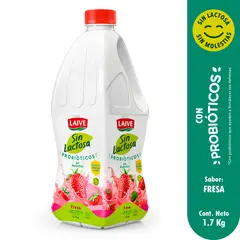 LAIVE - Yogurt Sin Lactosa Fresa Botella 1.7 Kg