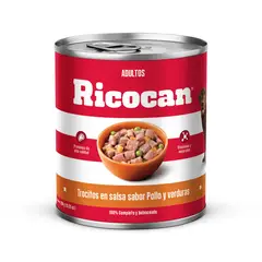 RICOCAN - Alimento Húmedo Perros Adultos Pollo y Verdura Lata 290 g