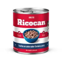 RICOCAN - Alimento Húmedo Perros Adultos Cordero y Arroz Lata 290 g